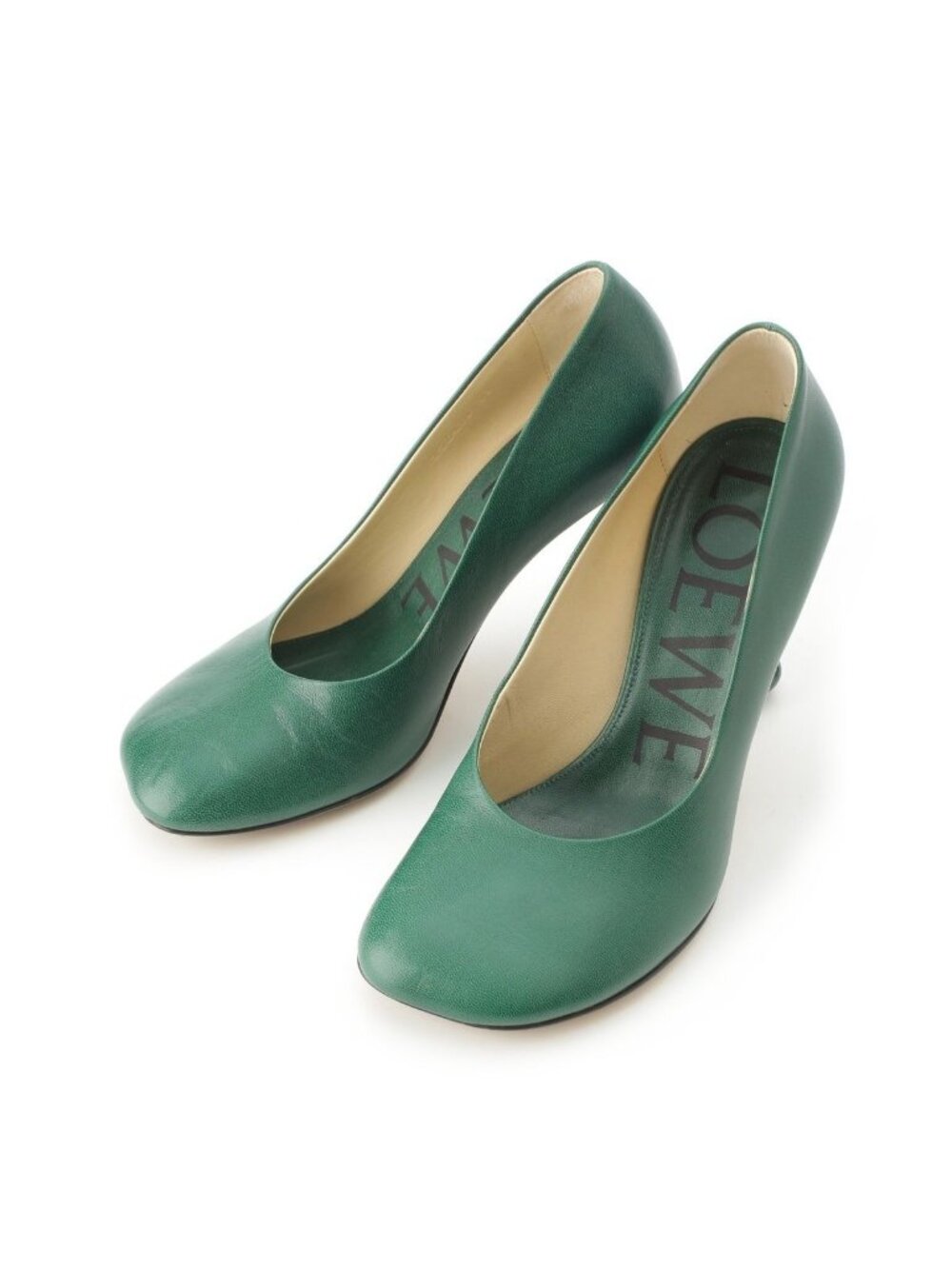 Loewe Toy Goat Leather Heels Pumps Green